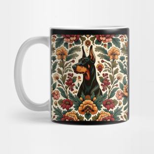 Dobermann in floral design Mug